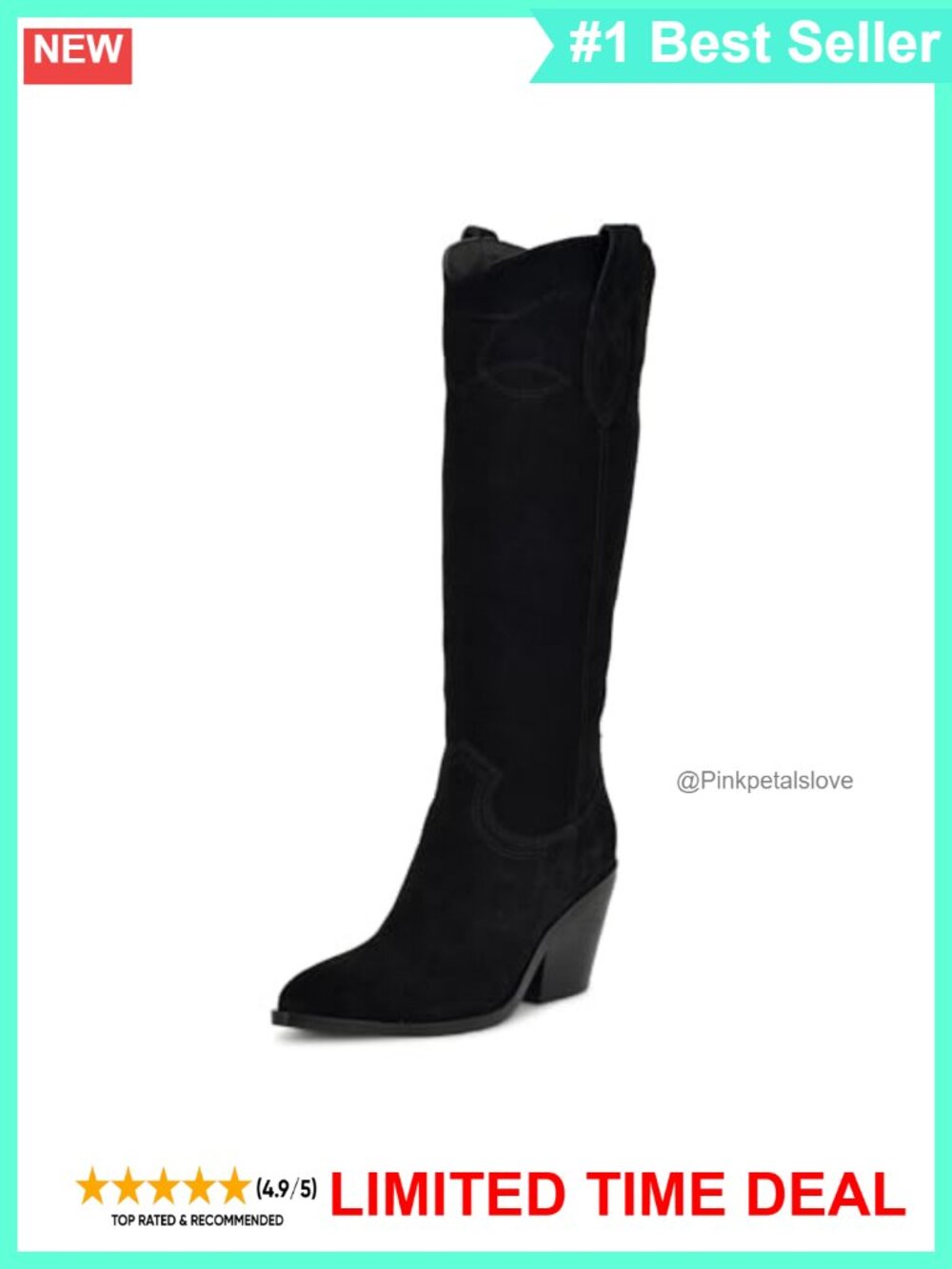 Nine West Smash Women's Knee High Western Boot Pointed Toe Pull On
